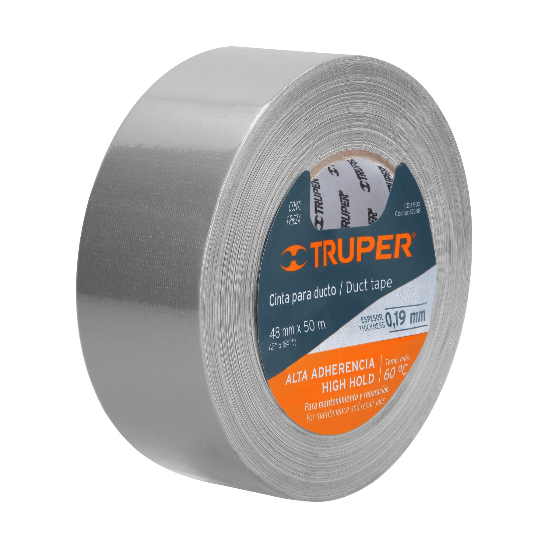 Foto 3 pulgar | Cinta para Ducto 50 m Resistente Altas Temperaturas Truper 12588 color Gris