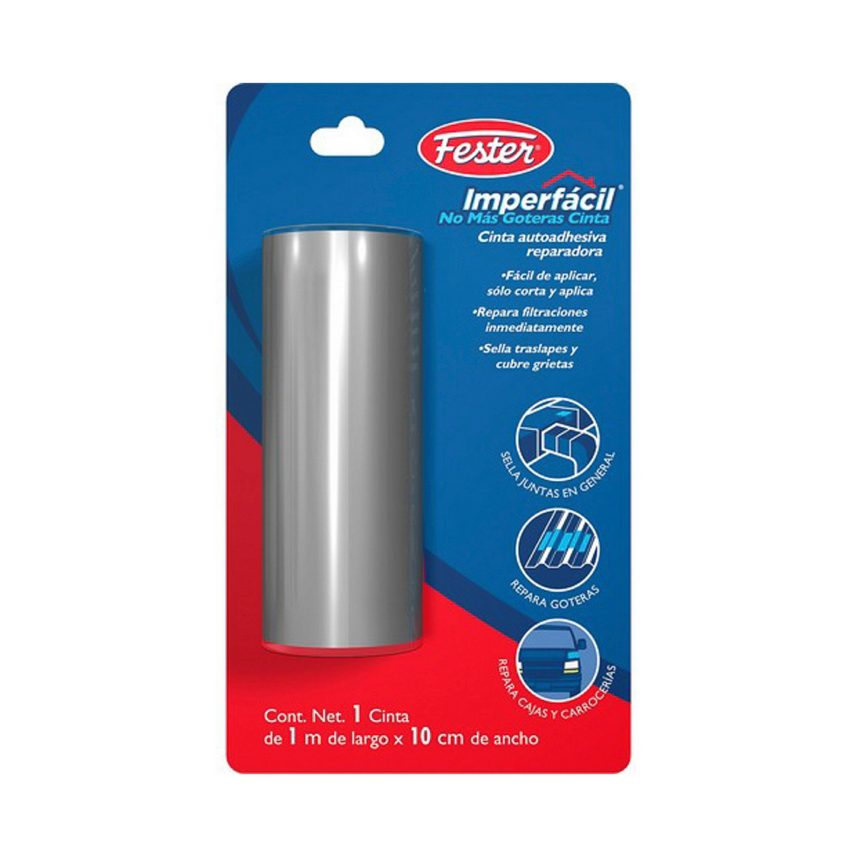 Foto 2 pulgar | Cinta Asfaltica Autoadherible Fester E Impermeable Gris 1 Mt X 10 Cm (imperfacil)