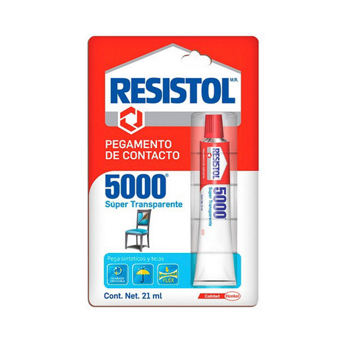 Foto 2 pulgar | Pegamento Contacto Resistol 21 Ml (0.71 Oz) Base Solvente Transparente (5000) (blister)