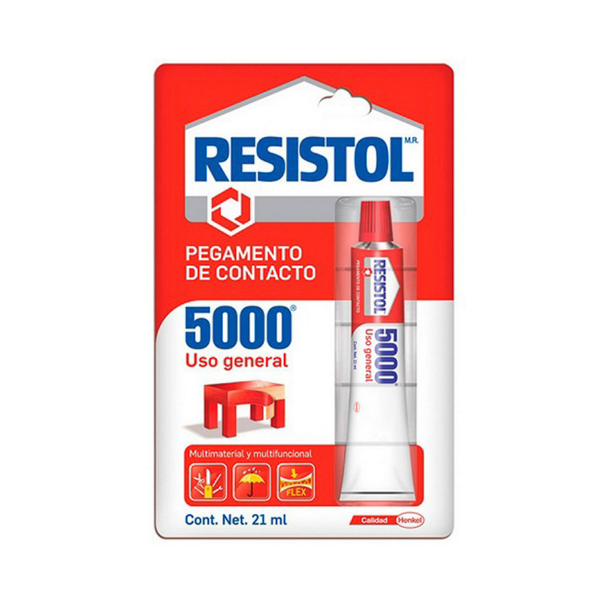 Foto 2 pulgar | Pegamento Contacto Resistol 21 Ml (0.71 Oz) Base Solvente Color Amarillo (5000) (blister)
