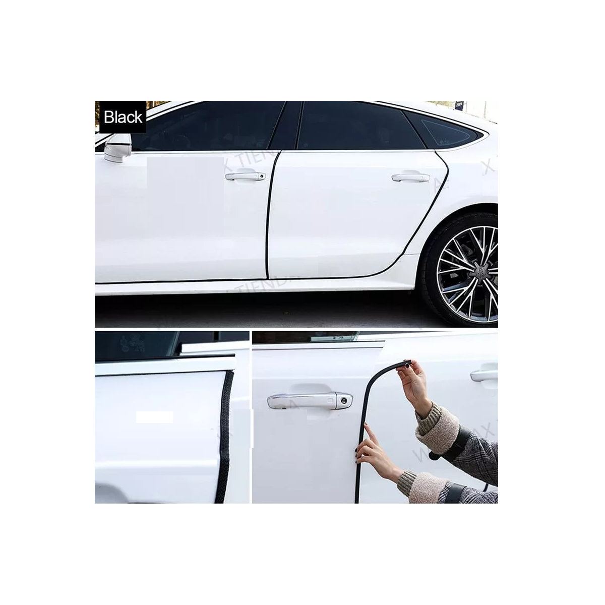 Foto 4 pulgar | Set de Protector Eo Safe Imports Esi-7772 Borde Puerta Auto Sello Hule Moldura + Herramientas Multicolor 5 Piezas