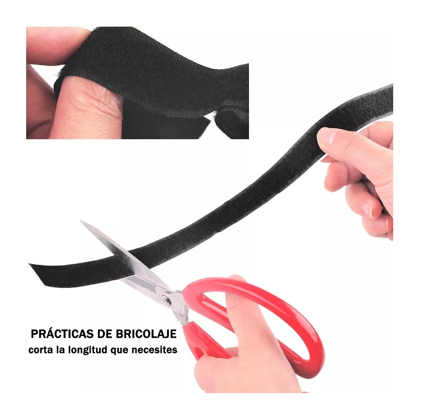 Foto 4 | Cinta Velcro Doble Cara Reutilizable Removible de 8 m Negro