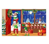 Tapiz Pared Fondos Fotograficos Navideño Decoracion Adornos Duendes Navideños Rojo Azul