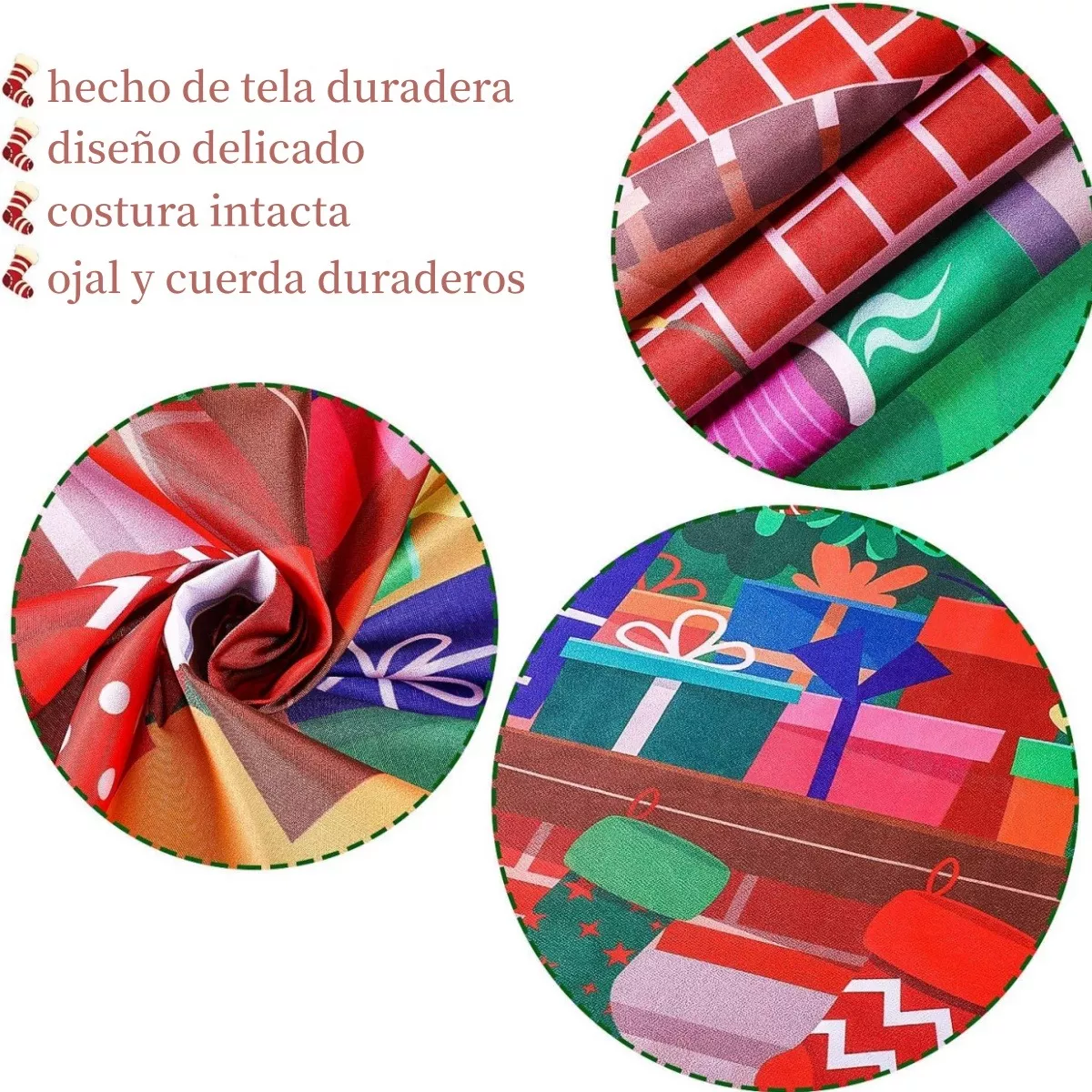 Foto 4 pulgar | Tapiz Pared Fondos Fotograficos Navideño Decoracion Adornos Duendes Navideños Rojo Azul