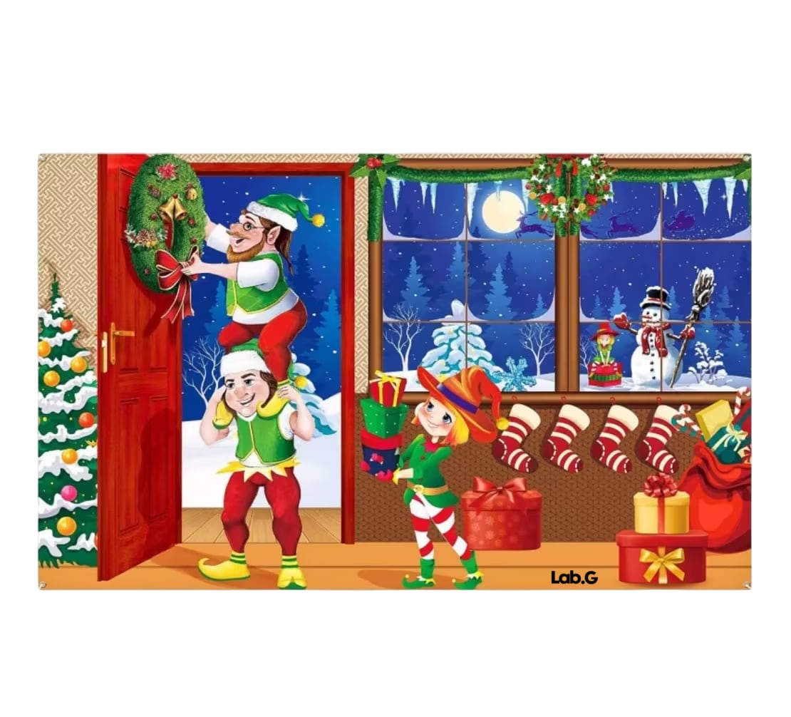 Tapiz de Pared Fondos Fotográficos Navideños para Decoración $546