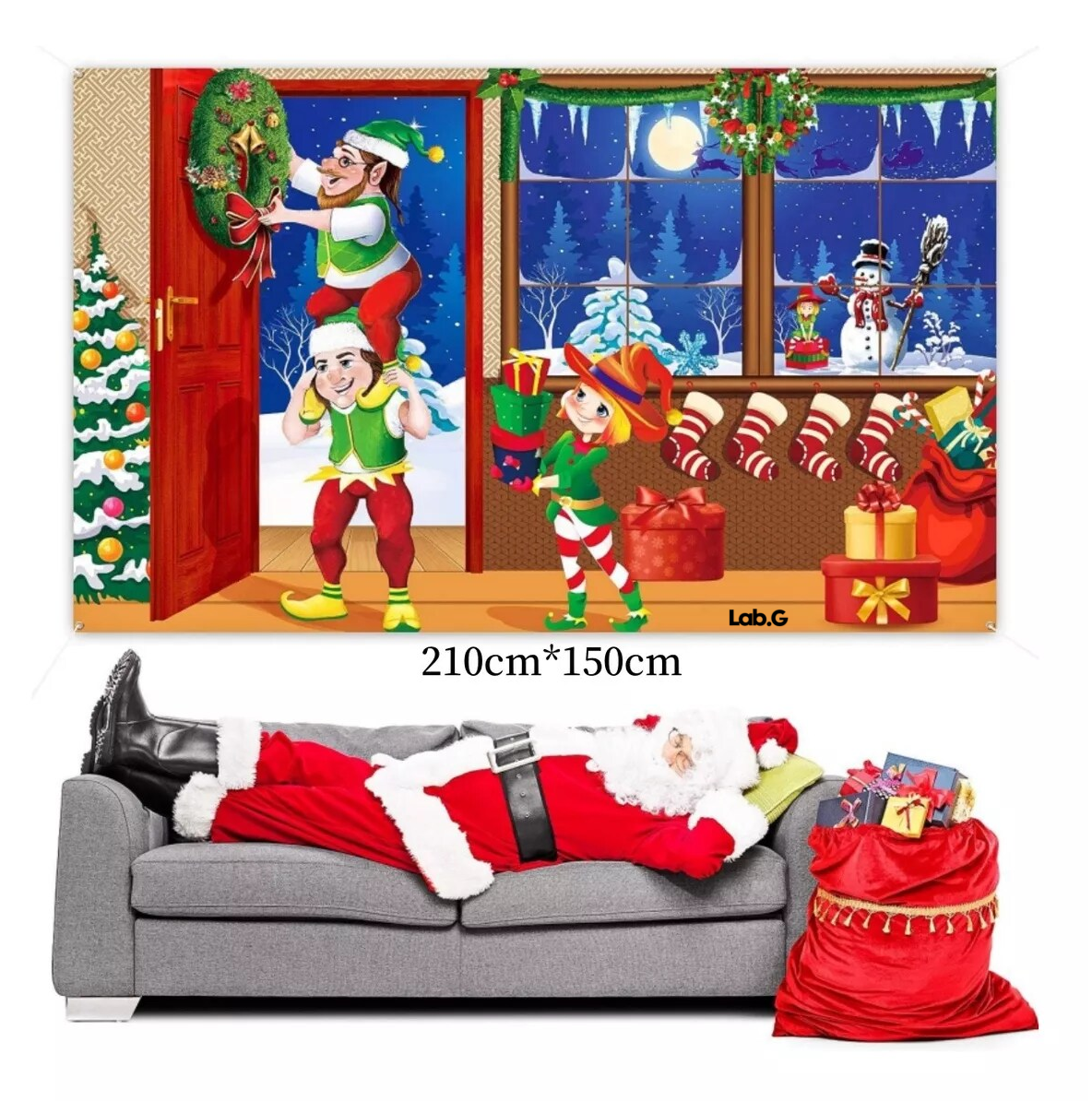 Foto 2 | Tapiz de Pared Fondos Fotográficos Navideños para Decoración