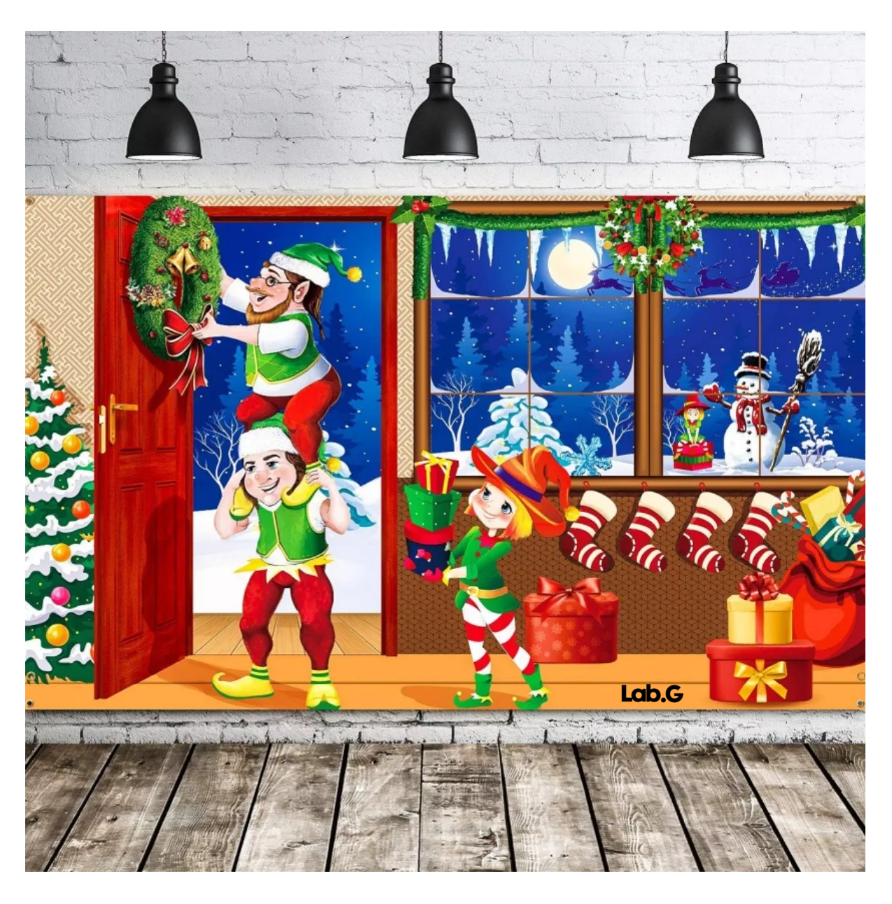 Foto 6 pulgar | Tapiz de Pared Fondos Fotográficos Navideños para Decoración