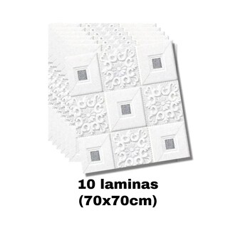 Foto 2 | Láminas Autoadhesivas 3d De 70 X 70 Cm, Color Plateado, Paquete De 10 - Venta Internacional.