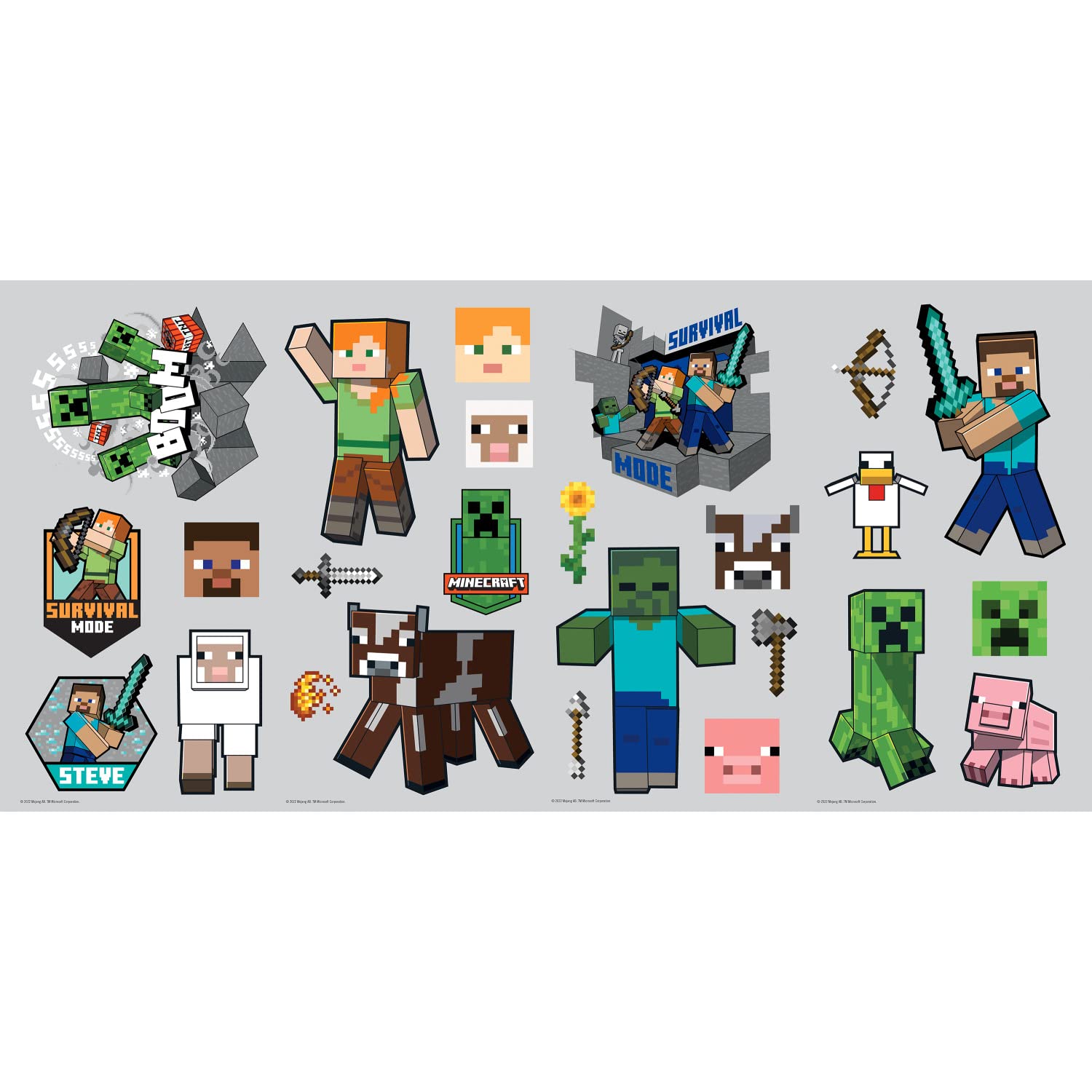 Foto 3 pulgar | Adhesivos De Pared Roommates Rmk5366scs Con Personajes De Minecraft - Venta Internacional.