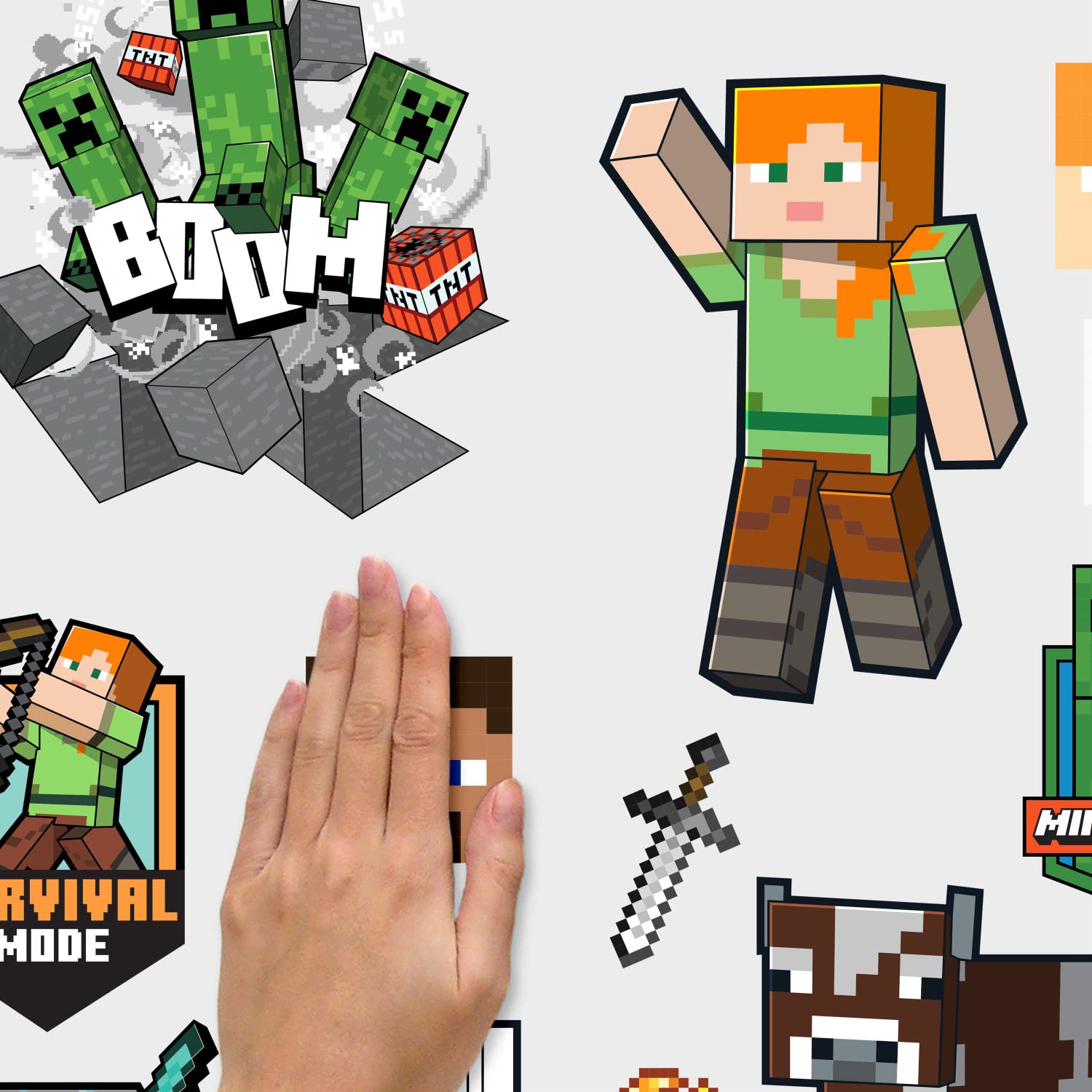 Foto 4 pulgar | Adhesivos De Pared Roommates Rmk5366scs Con Personajes De Minecraft - Venta Internacional.