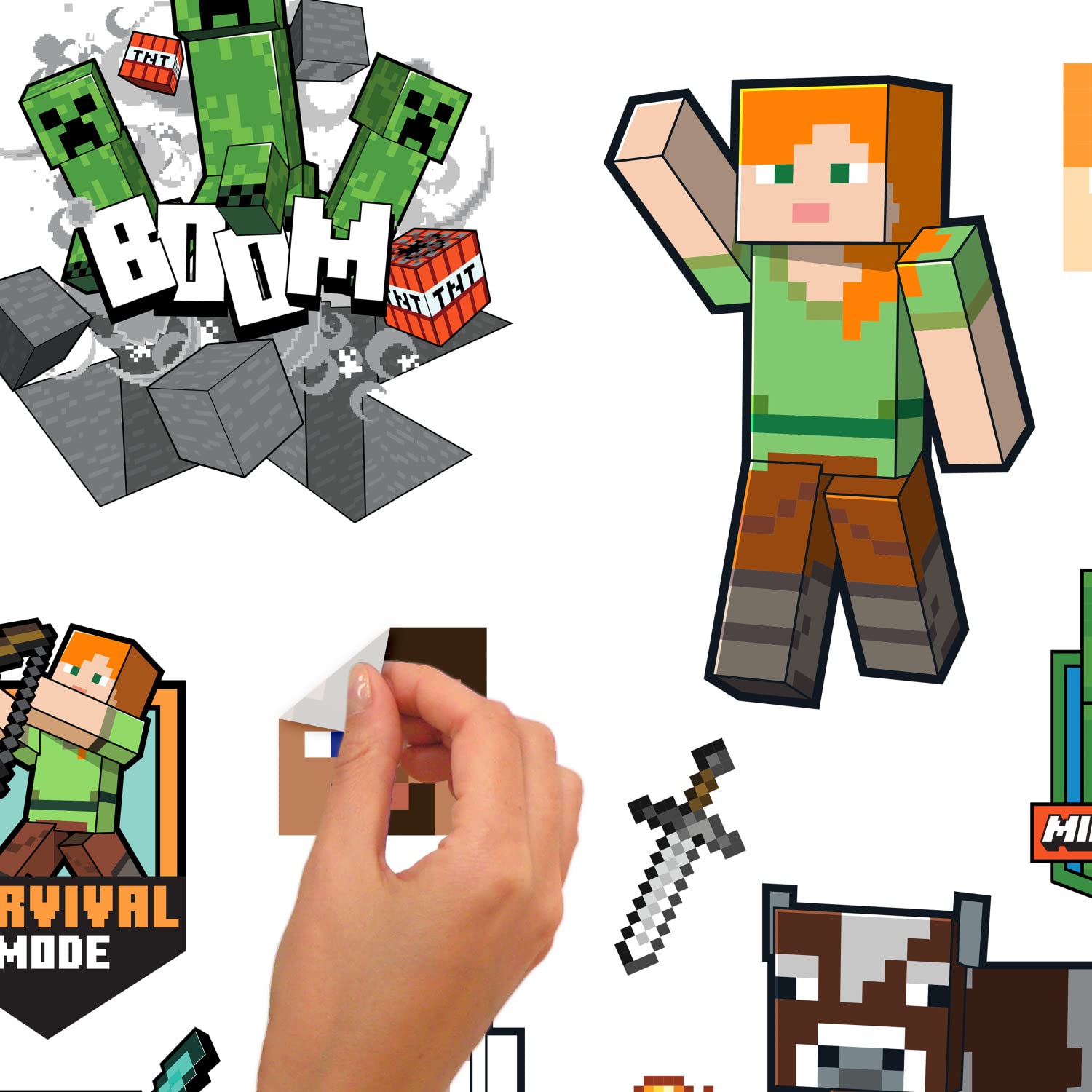 Foto 5 pulgar | Adhesivos De Pared Roommates Rmk5366scs Con Personajes De Minecraft - Venta Internacional.