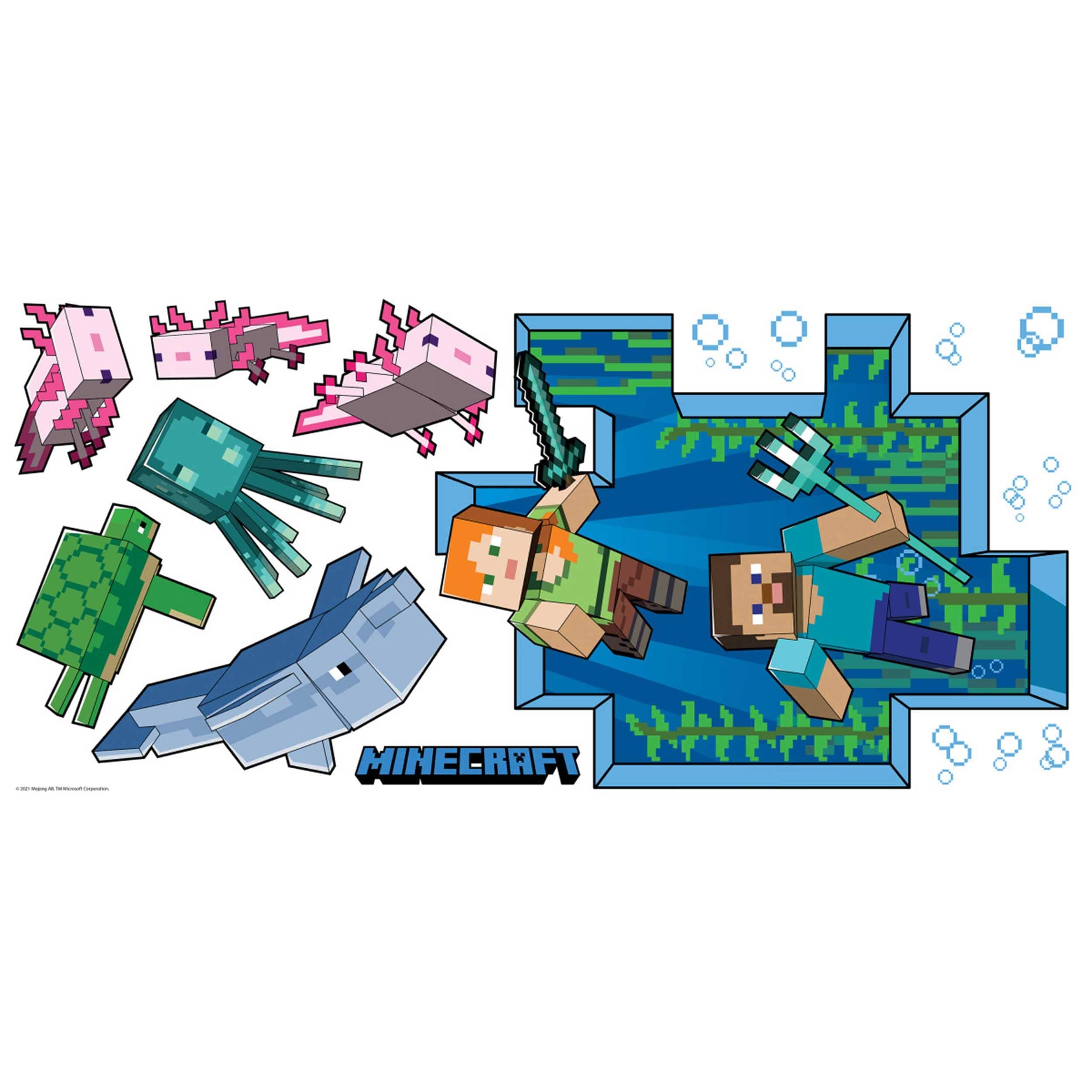 Adhesivo De Pared Roommates Rmk5005gm De Minecraft Giant Peel And Stick - Venta Internacional. $632