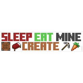 Foto 3 | Adhesivo De Pared Roommates Minecraft Eat Sleep Mine Crea Una Cotización - Venta Internacional.