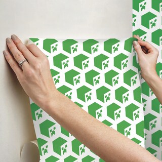 Foto 4 | Fondo De Pantalla Roommates Rmk12395rl Green Minecraft Creeper Face - Venta Internacional.