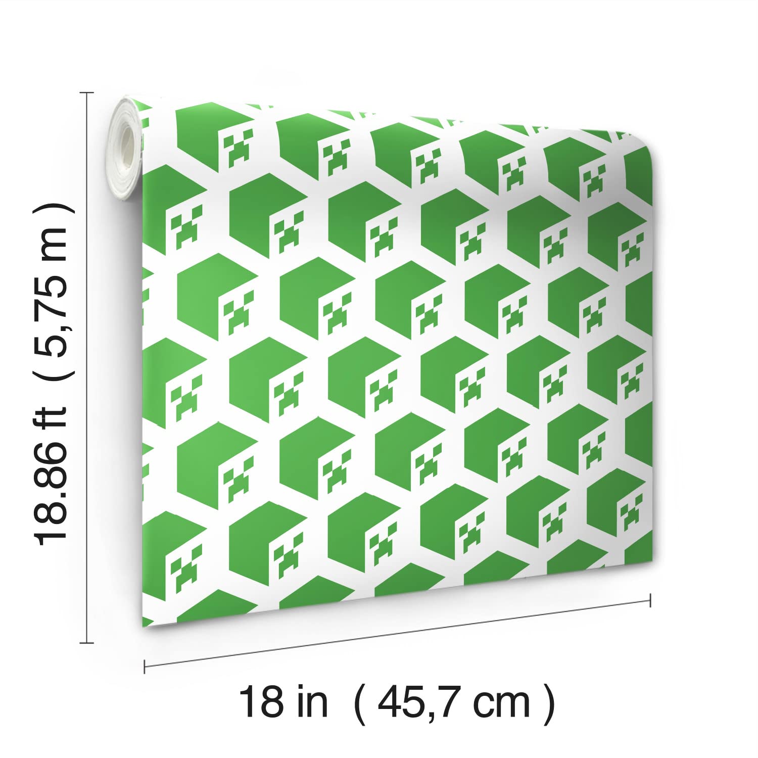 Foto 5 | Fondo De Pantalla Roommates Rmk12395rl Green Minecraft Creeper Face - Venta Internacional.