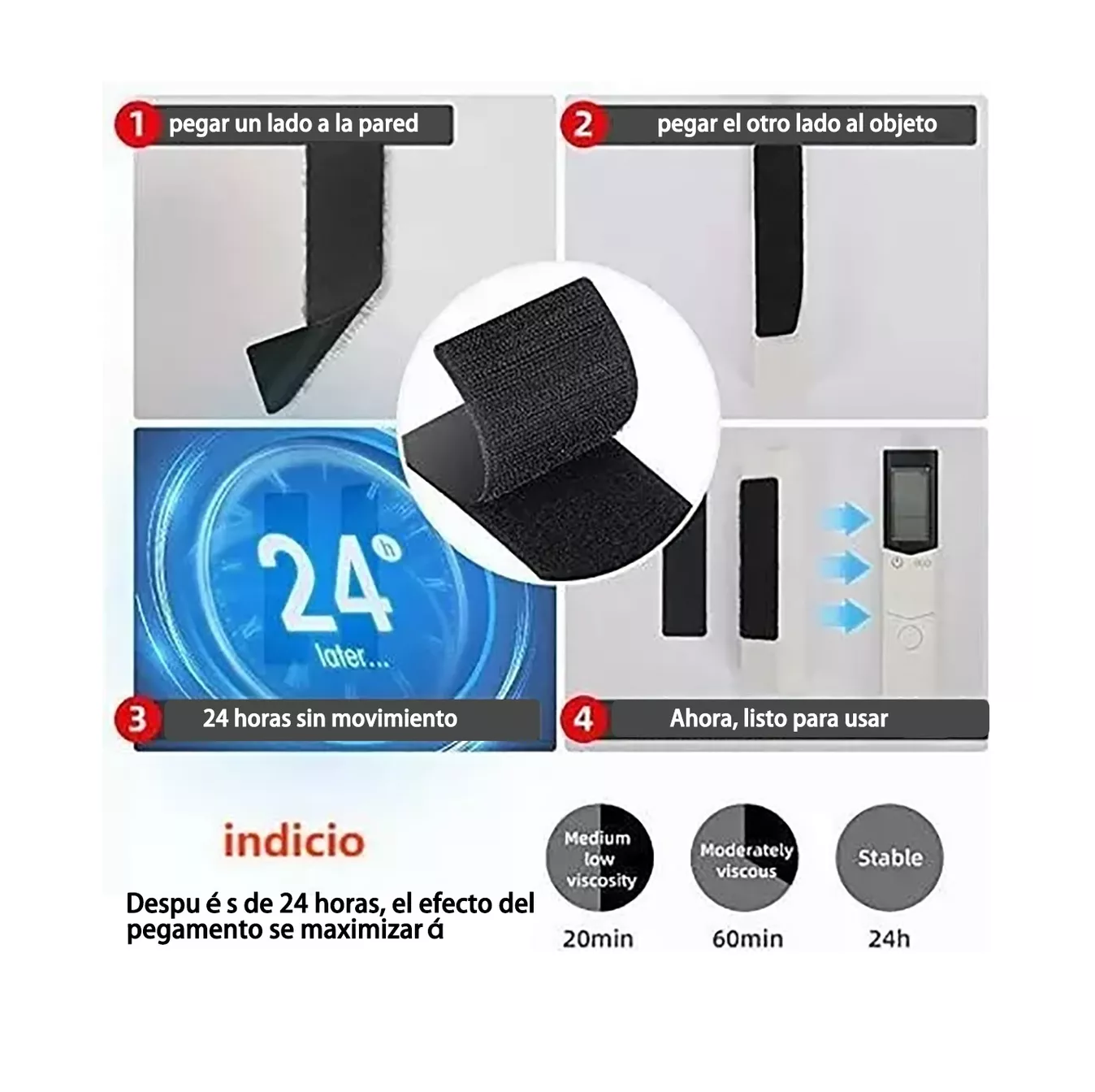 Foto 6 pulgar | Cinta De Contacto Belug De Doble Velcro 25 M 2 Pcs Negro