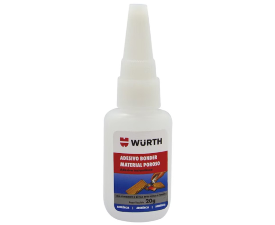 Pegamento Súper Instantáneo Würth 20 Gramos Pega Metal, Vidrio, Porcelana, Etc
