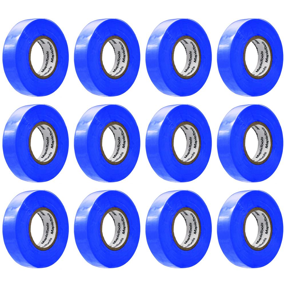 Cintas Eléctricas Aislante Azul 12 Pack 19mmx18m Maple Tools