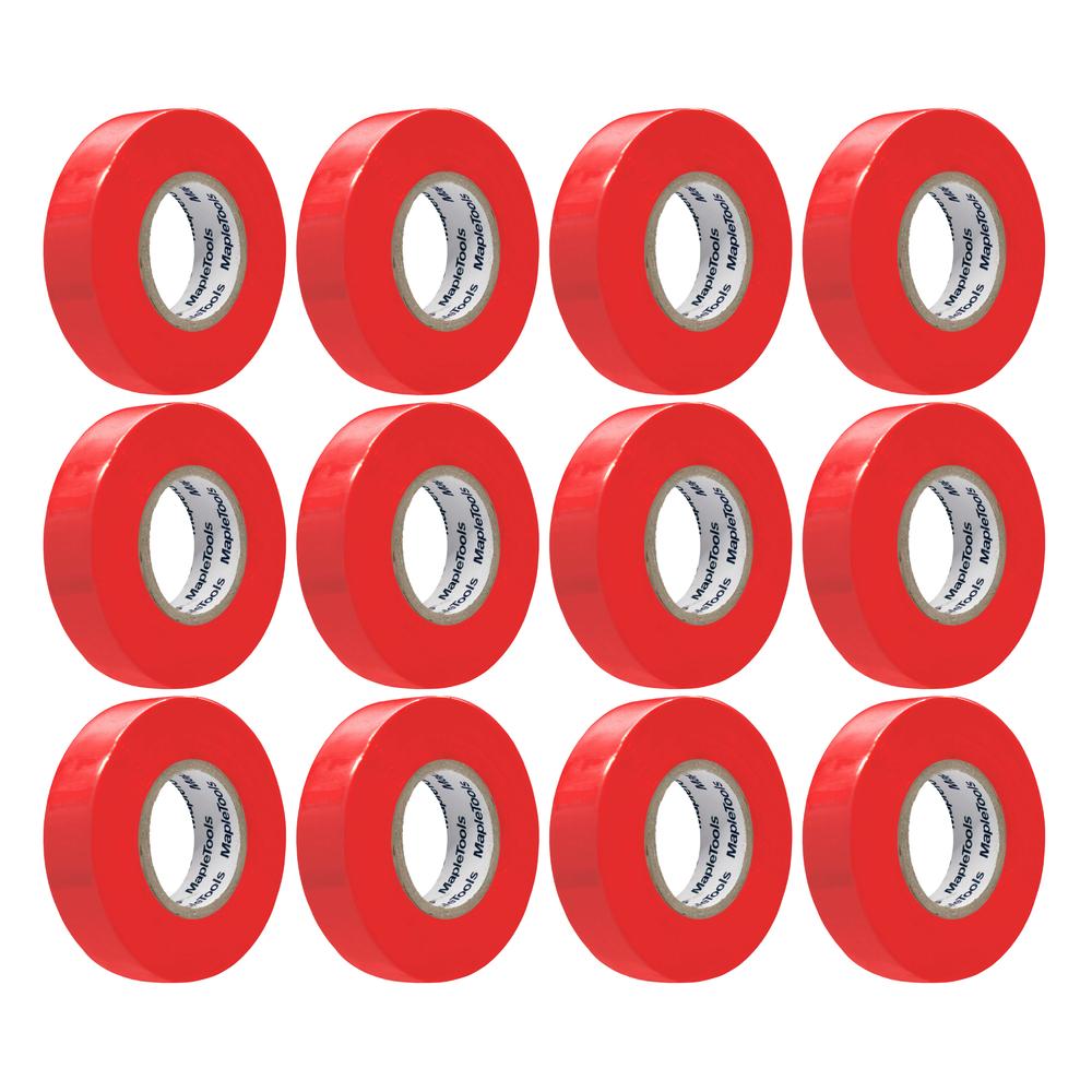 Cintas Eléctricas Aislante Roja 12 Pack 19mmx18m Maple Tools
