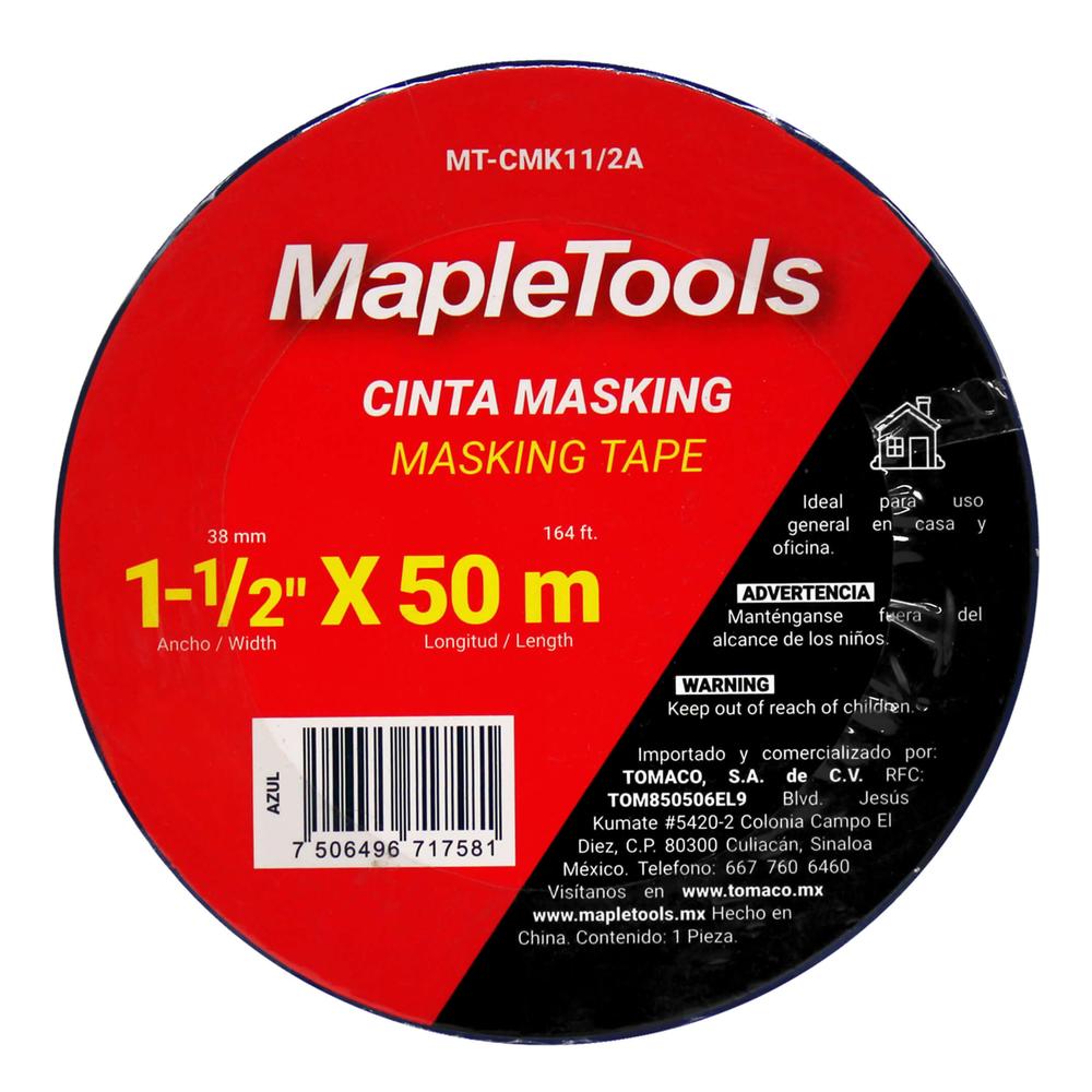 Foto 5 pulgar | Pack 3 Cintas Masking Tape Azul 1-1/2'' X 50m Maple Tools