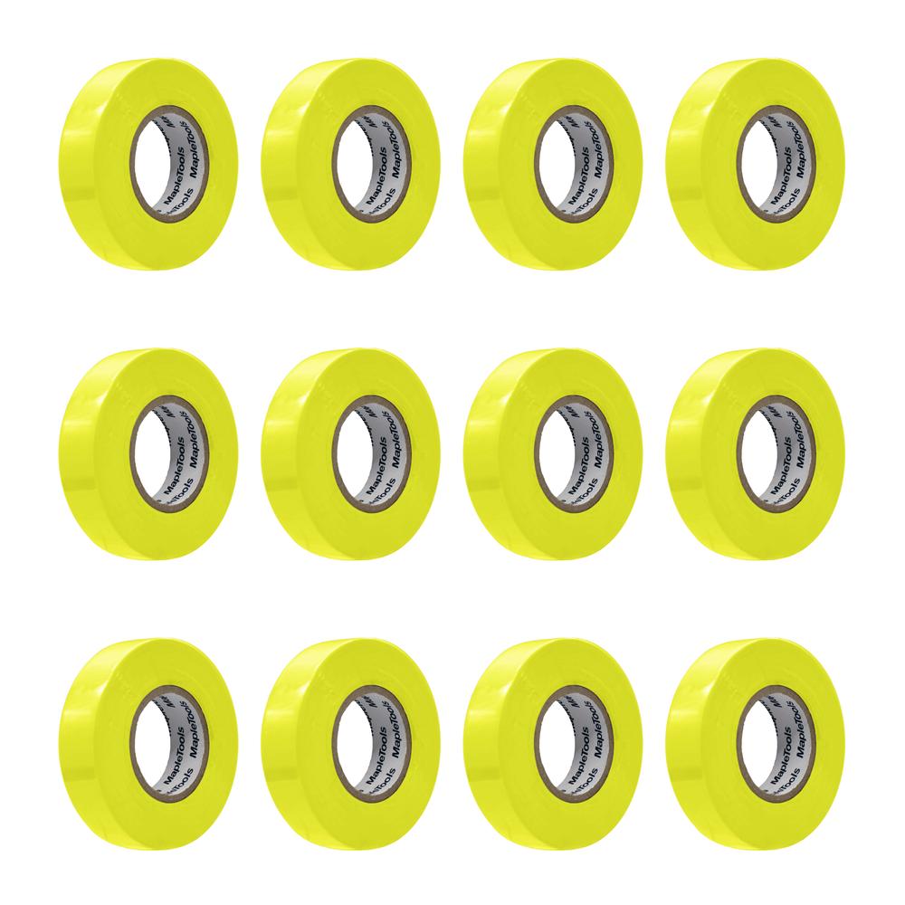 Cintas Eléctricas Amarillo 12 Pack 19mmx18m Maple Tools