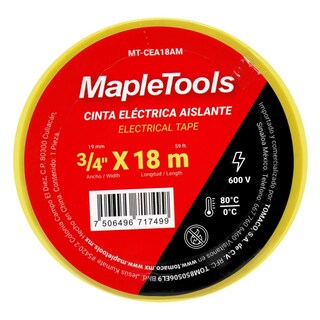 Foto 4 | Cintas Eléctricas Amarillo 12 Pack 19mmx18m Maple Tools