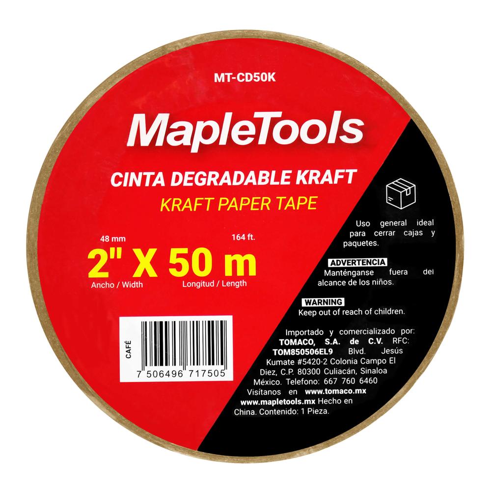 Foto 4 pulgar | Pack 3 Cintas Degradable 2'' X 50m Kraft Maple Tools