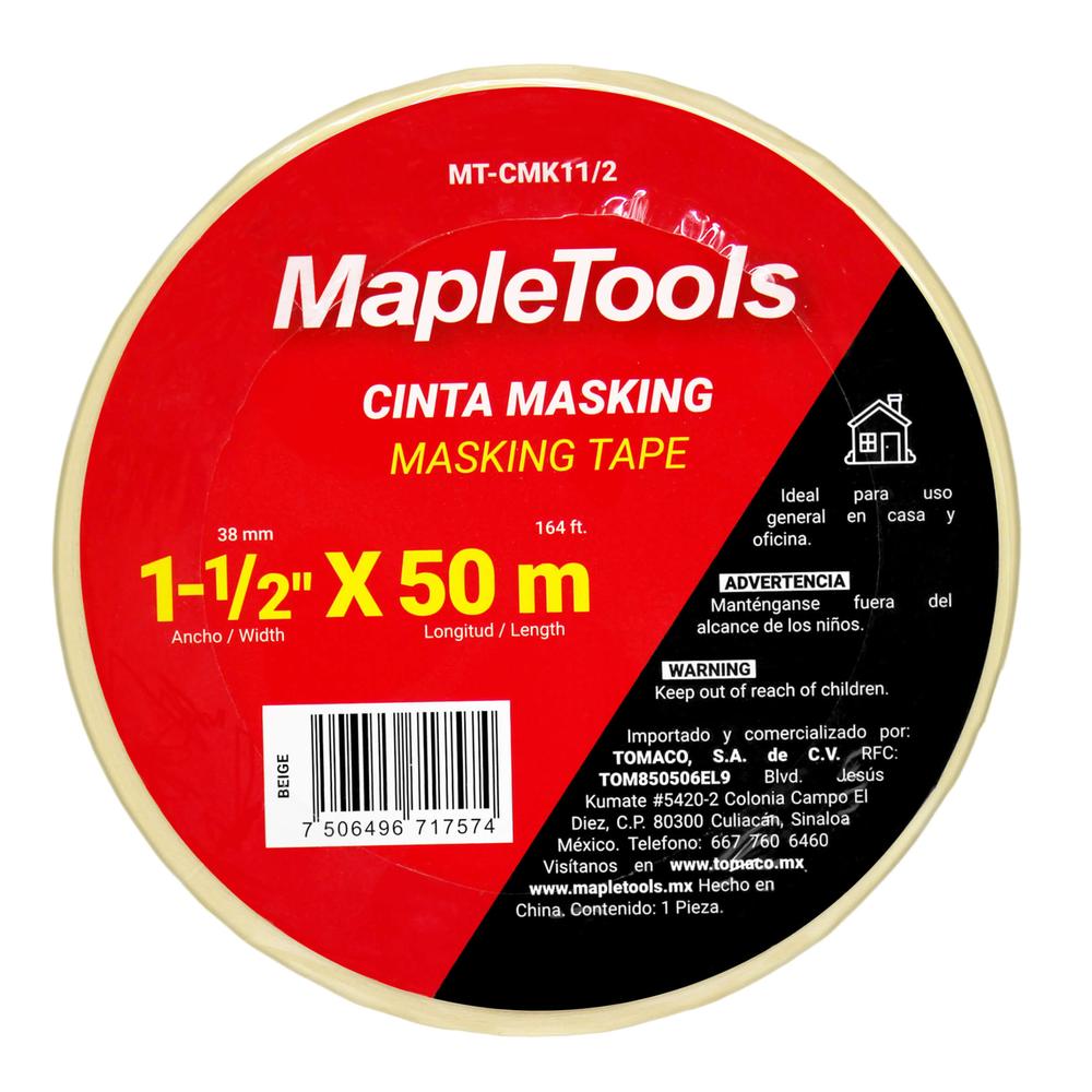 Foto 4 pulgar | Pack 6 Cintas Masking Tape Beige 1-1/2'' X 50m Maple Tools