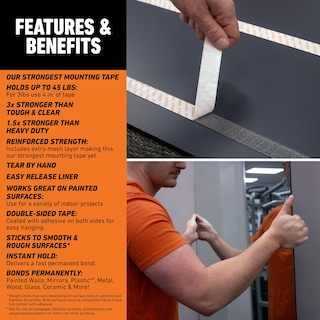 Foto 4 | Cinta De Montaje Gorilla Max Strength De Doble Cara, 1 Cm X 1,5 M - Venta Internacional.