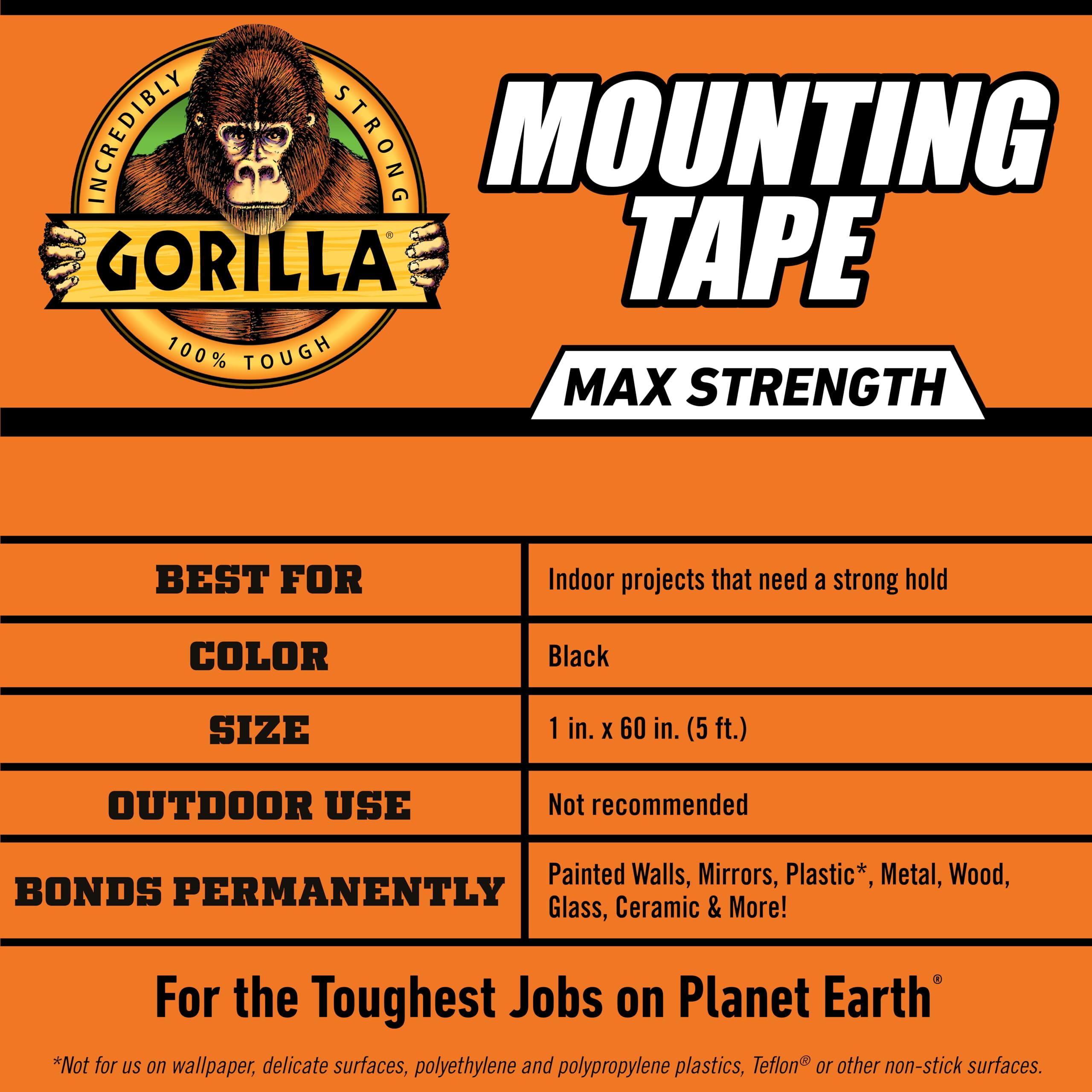 Foto 5 | Cinta De Montaje Gorilla Max Strength De Doble Cara, 1 Cm X 1,5 M - Venta Internacional.