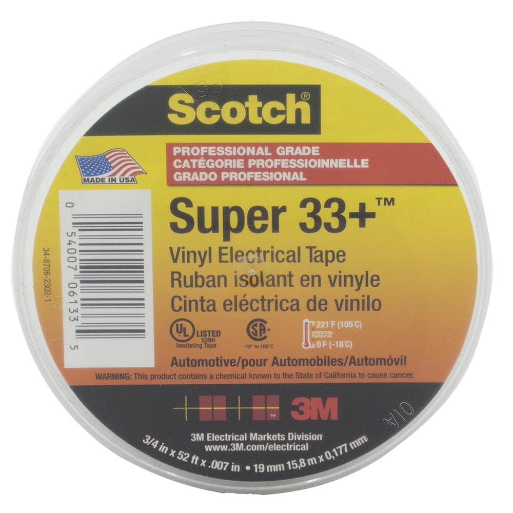 Foto 2 | Cinta Aislante 3m Scotch Super 33+, 19 Mm X 16 M, Negra, 1 Rollo - Venta Internacional.