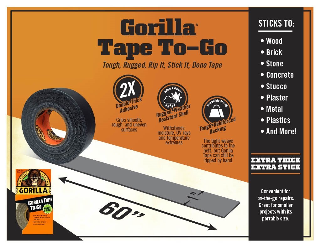 Foto 3 pulgar | Cinta Adhesiva Gorilla Mini To-go De 1 Cm X 9 M, Color Negro, Tamaño 6 Unidades - Venta Internacional.