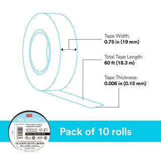 Foto 4 | Cinta Aislante 3m Temflex 165 De Vinilo Negra, 19 Mm X 18 M, 10 Rollos - Venta Internacional.