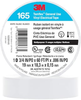 Foto 1 | Cinta Aislante 3m Temflex 165 Blanca 19 Mm X 18 M, 10 Rollos - Venta Internacional.
