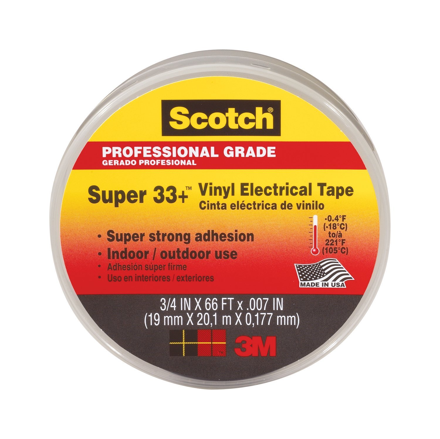 Cinta Aislante 3m Scotch Super 33+ De Vinilo, 0,75 Cm X 20 M, 4 Unidades - Venta Internacional.