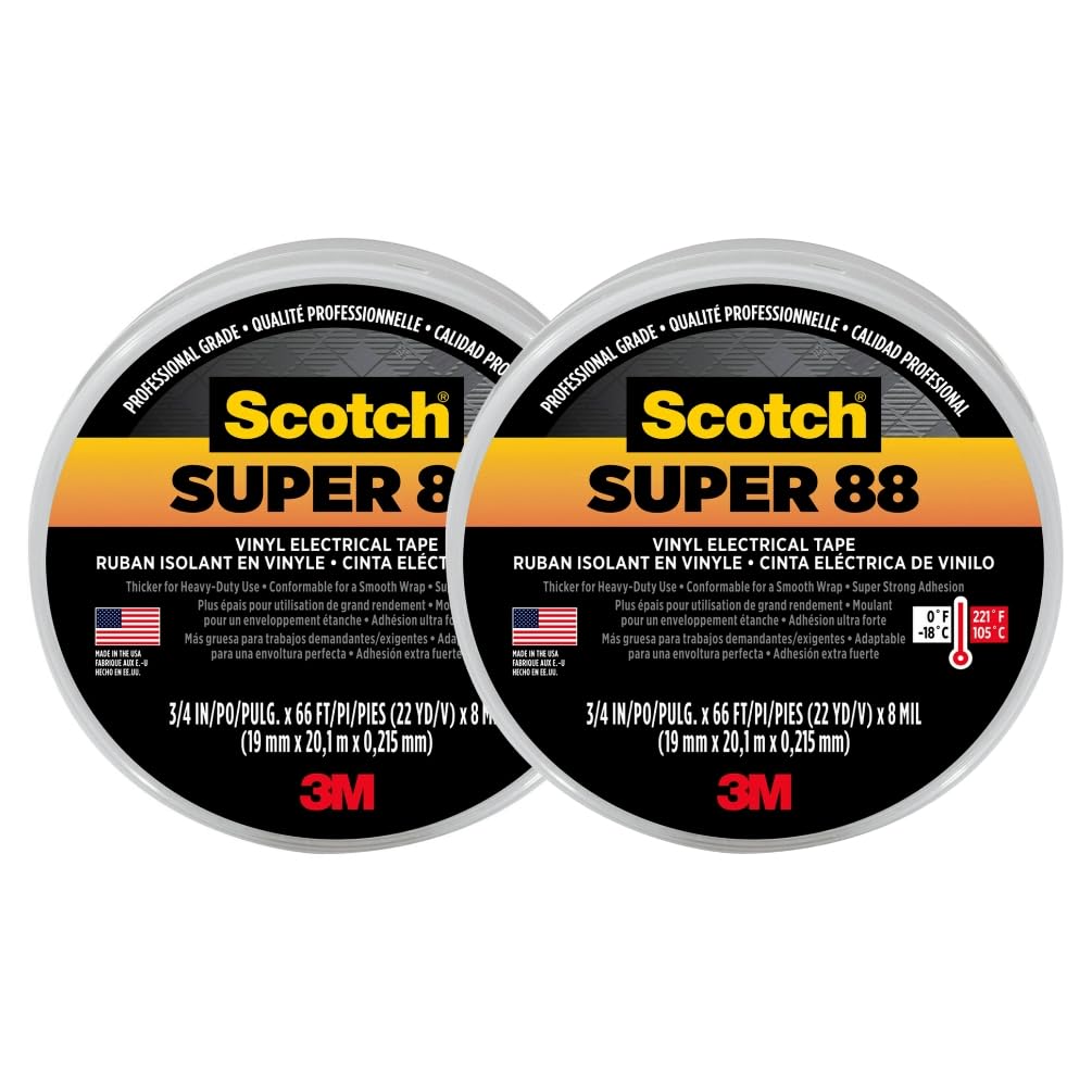 Cinta Aislante 3m Scotch Super 88 De Vinilo -18 A 105 °c, Paquete De 2 - Venta Internacional.
