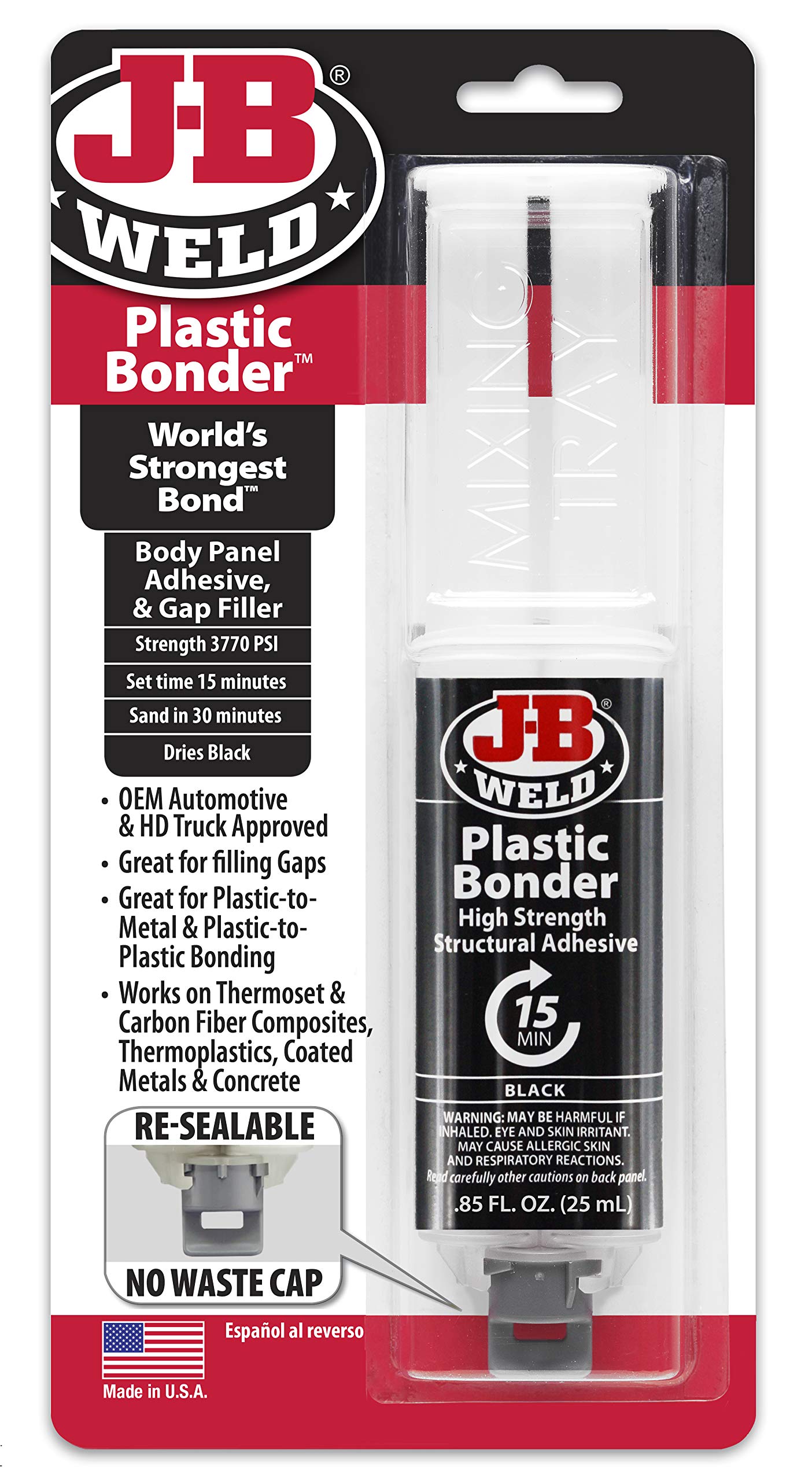 Foto 2 pulgar | Panel De Plástico Adhesivo J-b Weld 50139, 25 Ml, Negro - Venta Internacional.