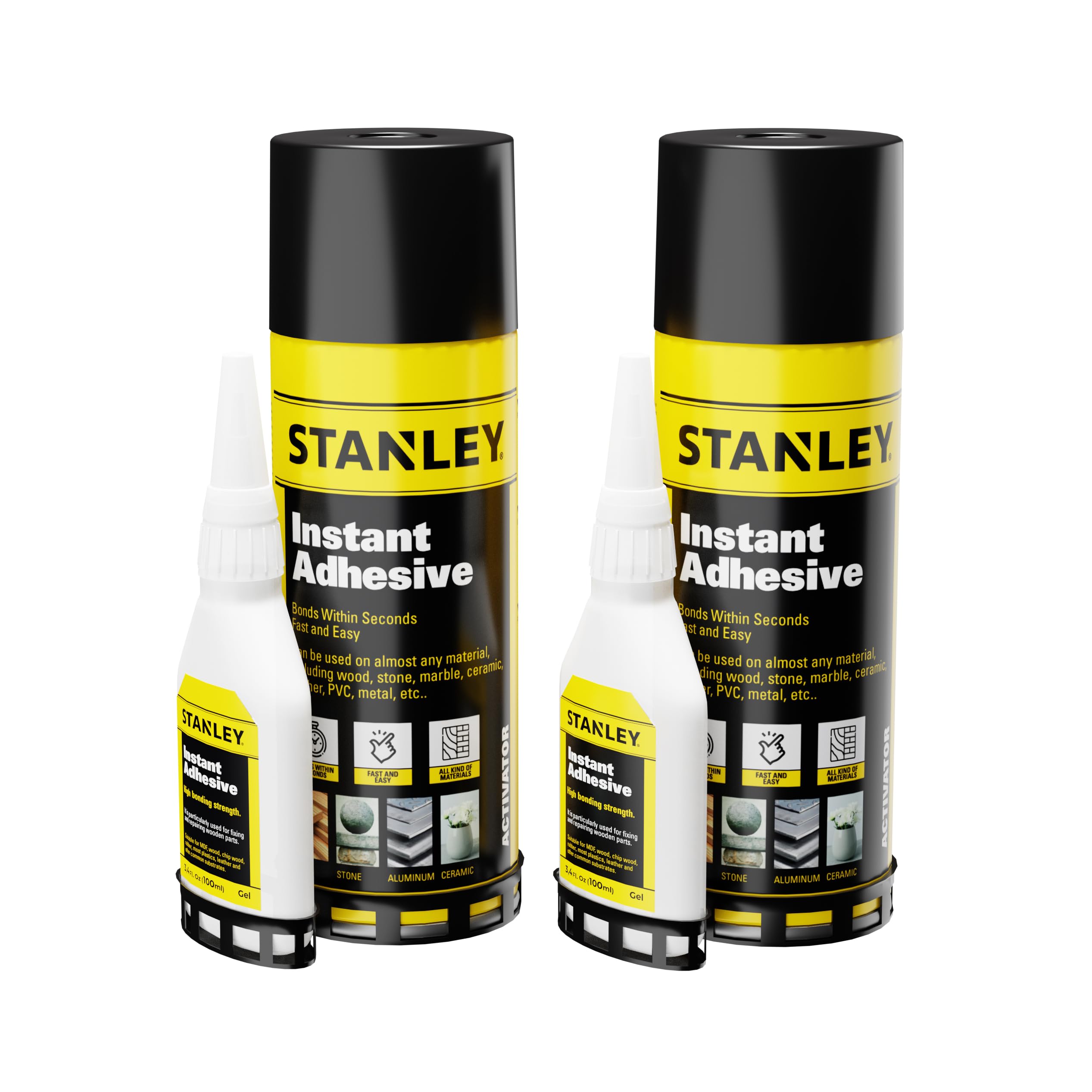Foto 2 pulgar | Pegamento Stanley Ca Con Activador, Paquete De 50 Ml Y 200 Ml, Paquete De 2 - Venta Internacional.