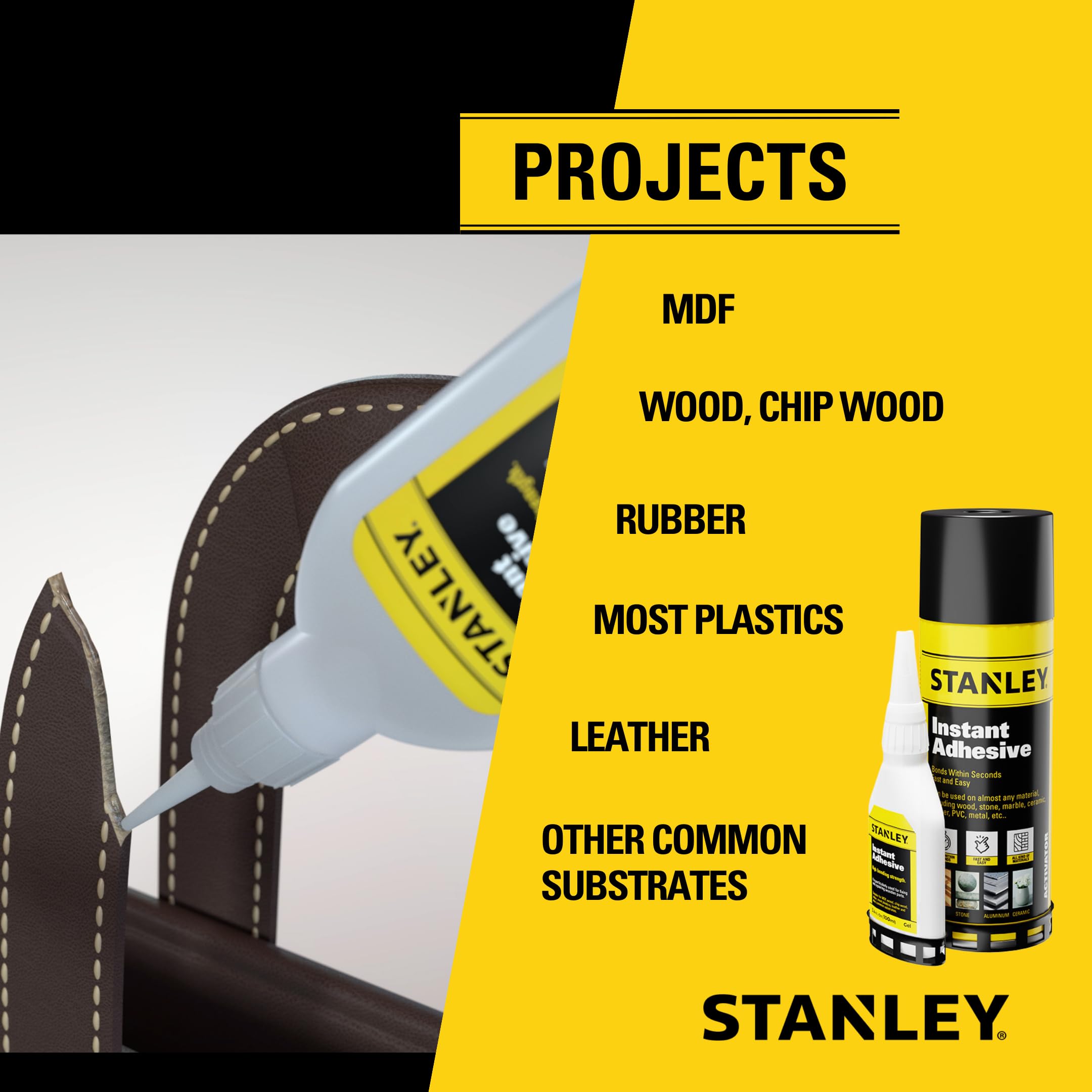 Foto 6 pulgar | Pegamento Stanley Ca Con Activador, Paquete De 50 Ml Y 200 Ml, Paquete De 2 - Venta Internacional.