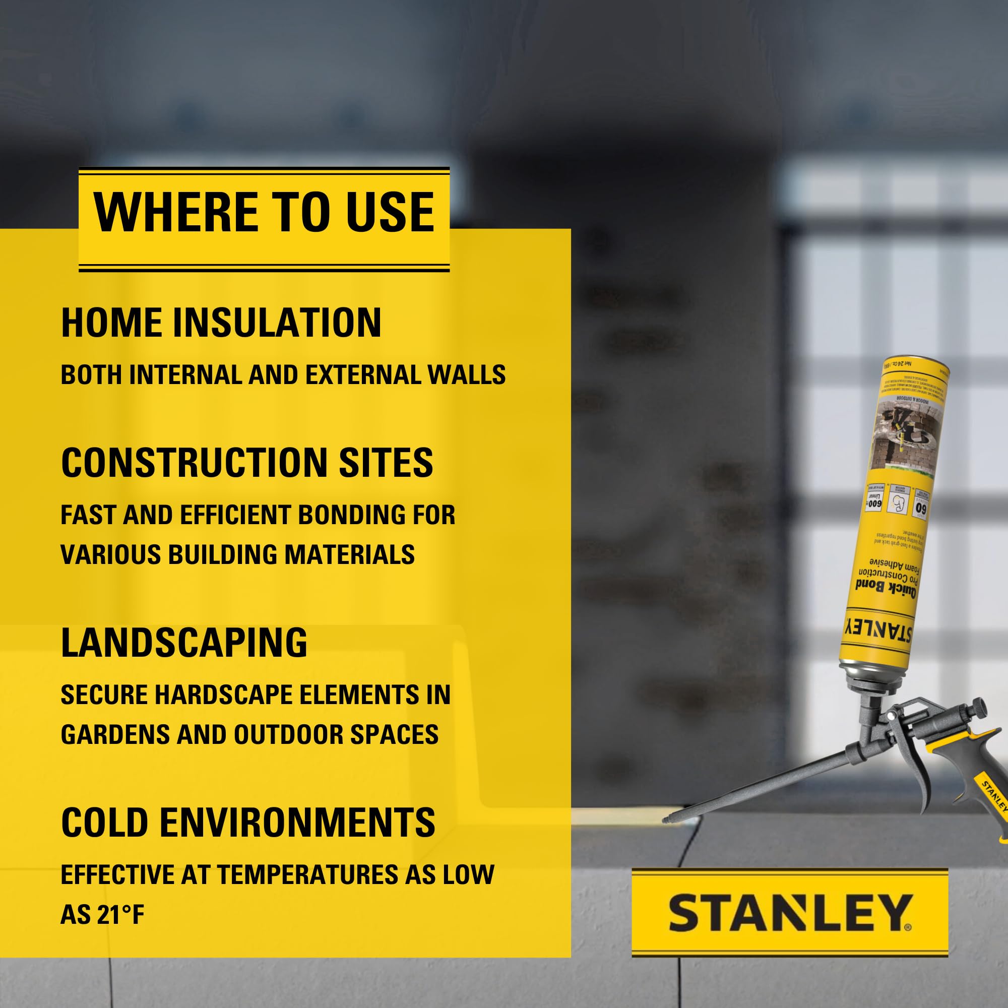 Foto 5 | Espuma Adhesiva Stanley Quick Bond 700 Ml Para Varios Materiales - Venta Internacional.
