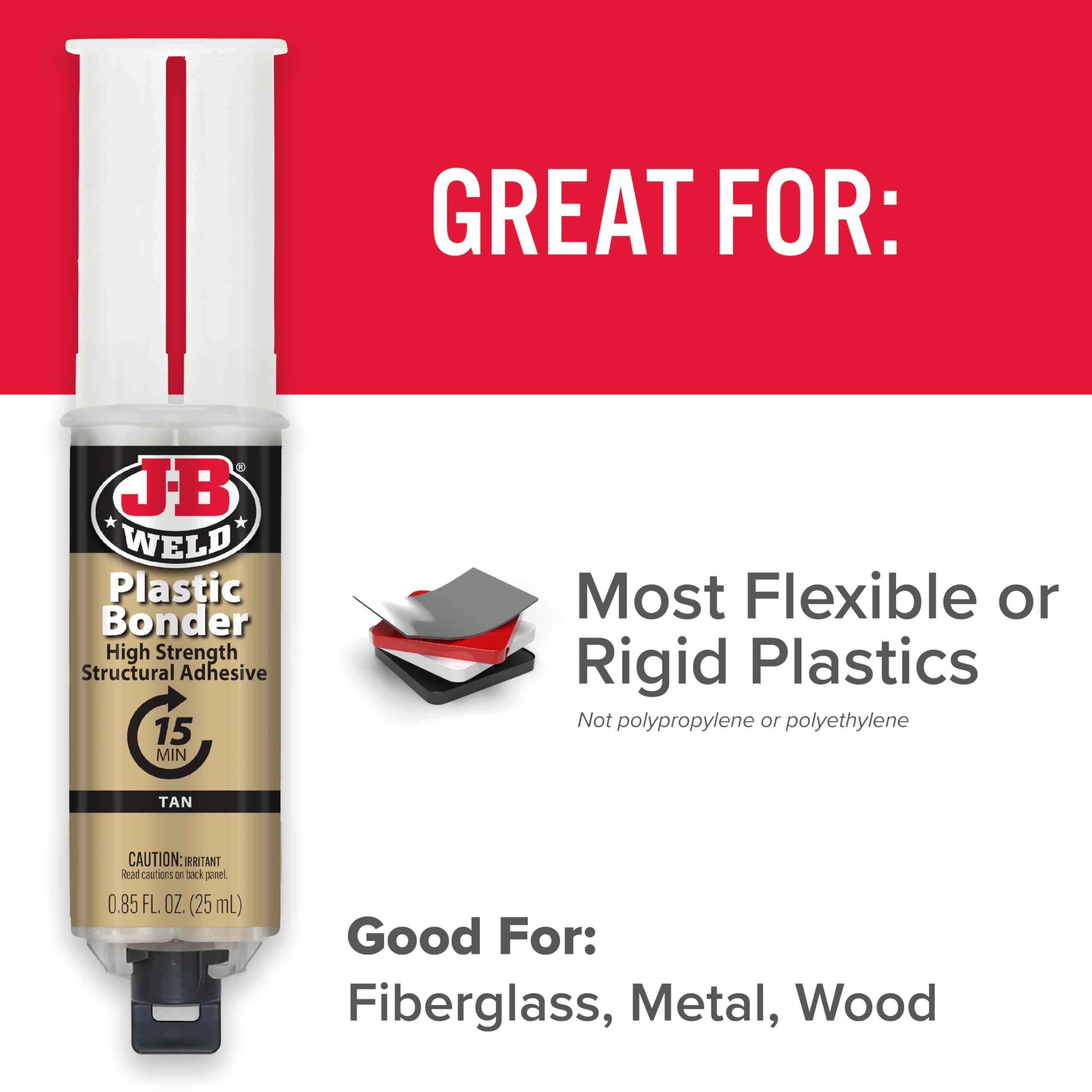 Foto 6 pulgar | Adhesivo J-b Weld Plasticbonder, Color Canela, 25 Ml, Alta Resistencia, Paquete De 2 - Venta Internacional.