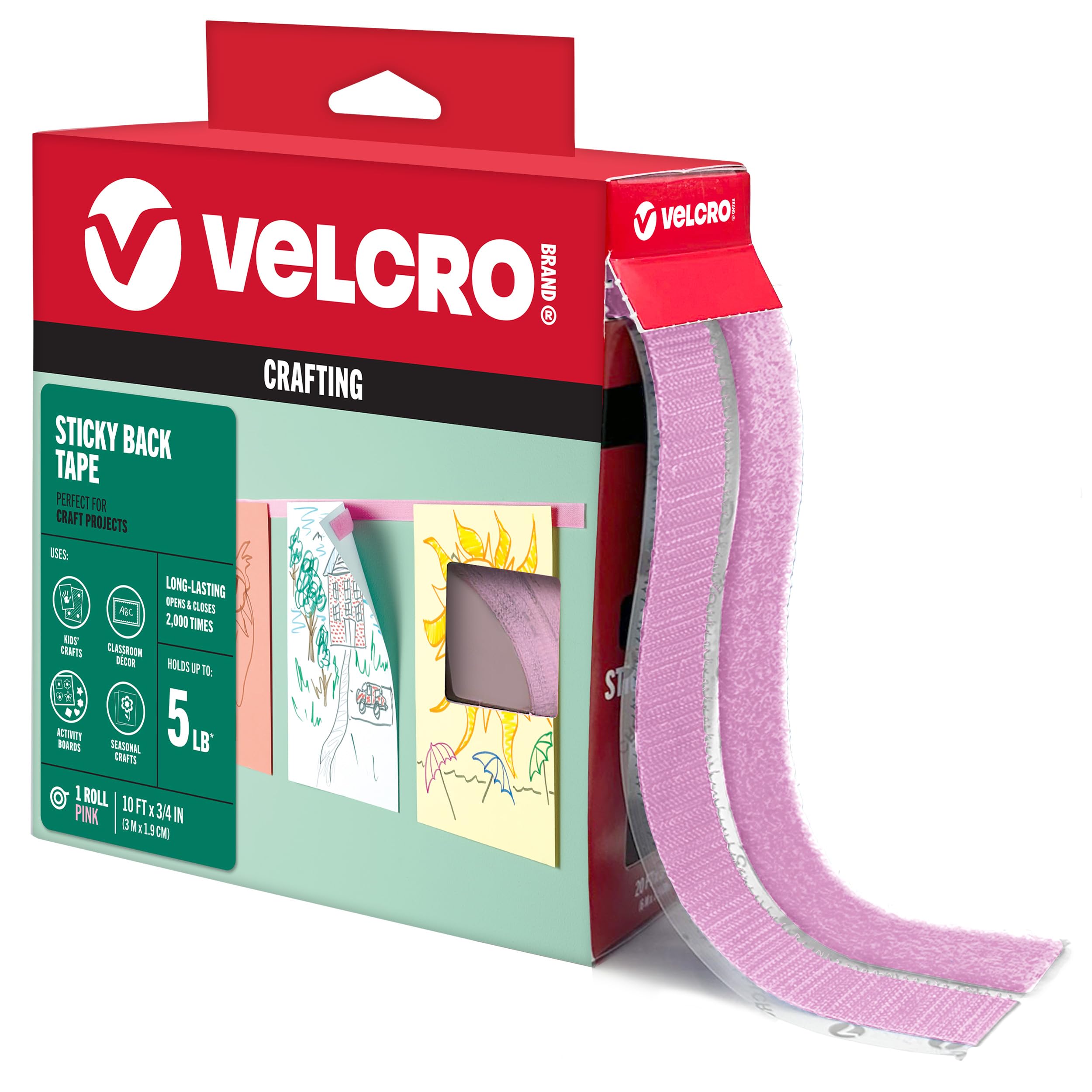 Cinta Adhesiva En La Parte Trasera De La Marca Velcro, Colores Rosas, Rollo De 3 M Con Adhesivo - Venta Internacional.