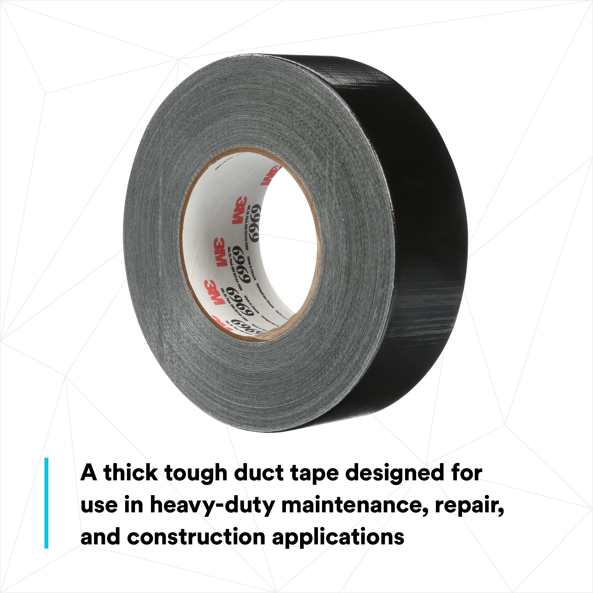 Foto 4 pulgar | Cinta Adhesiva 3m Extra Resistente 6969 Negra, 48 Mm X 54,8 M, 10,7 Mil - Venta Internacional.