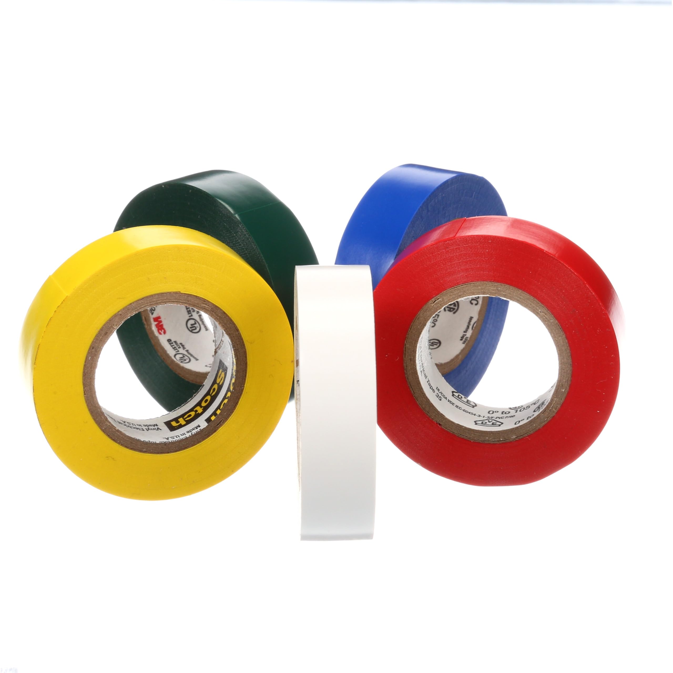 Foto 2 | Cinta Aislante De Vinilo Escocés, 35 Rollos, Paquete De 5 Rollos, Multicolor - Venta Internacional.
