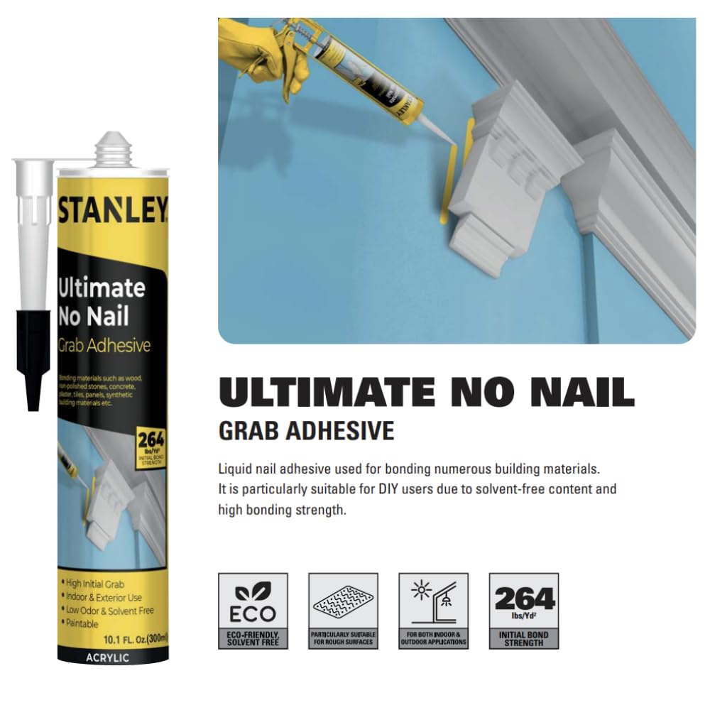 Foto 3 pulgar | Adhesivo De Construcción Stanley Ultimate No Nail Grab, 300 Ml - Venta Internacional.