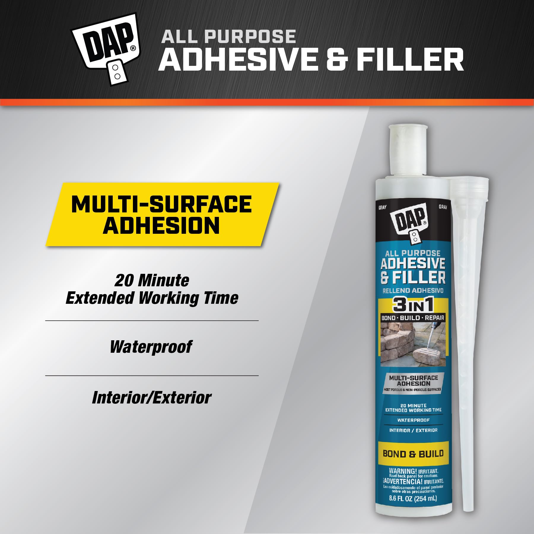 Foto 2 | Adhesivo y Relleno Dap All Purpose Gray 250 ml - Venta Internacional