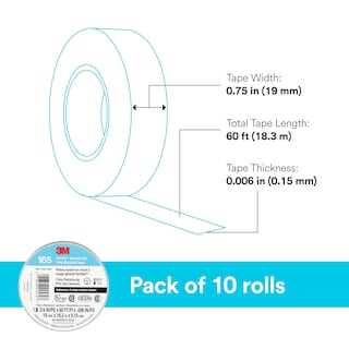 Foto 4 | Cinta Aislante 3m Temflex 165 Gris 19 Mm X 18 M Paquete De 10 Rollos - Venta Internacional.