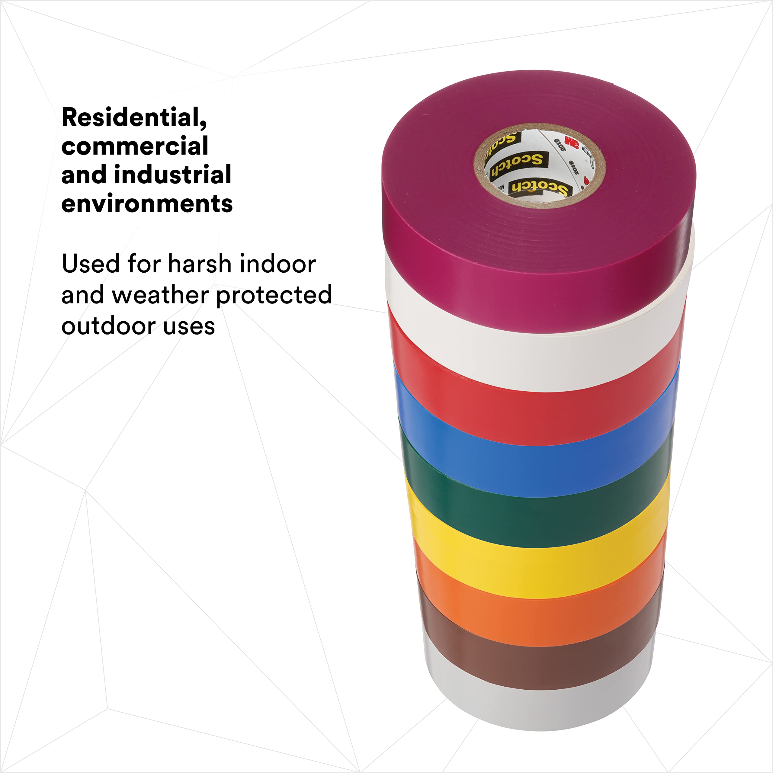 Foto 3 pulgar | Cinta Aislante De Vinilo Escocés 3m Con Codificación De Colores 35  1 27 Cm X 6 M - Venta Internacional.