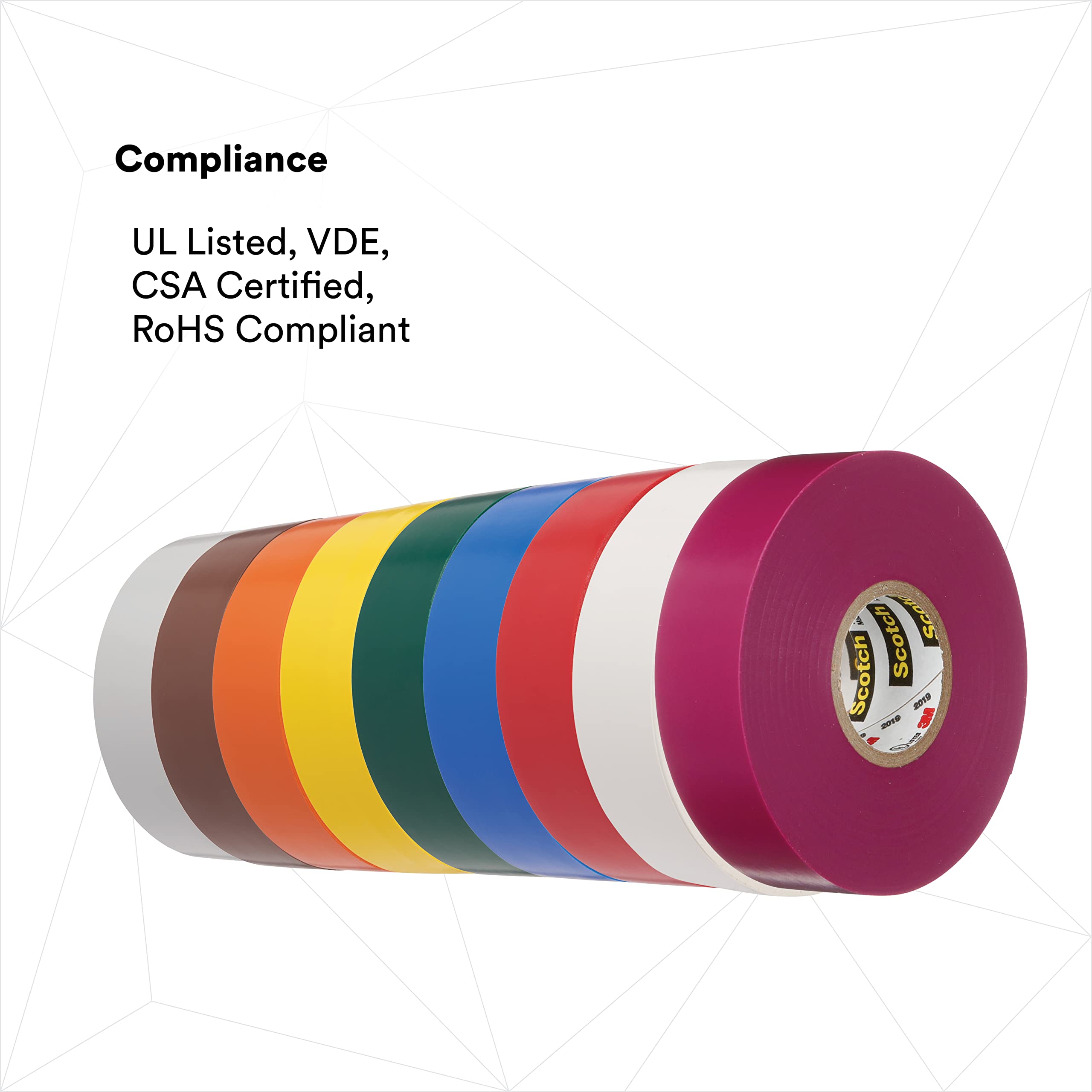 Foto 7 pulgar | Cinta Aislante De Vinilo Escocés 3m Con Codificación De Colores 35  1 27 Cm X 6 M - Venta Internacional.