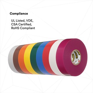 Foto 6 | Cinta Aislante De Vinilo Escocés 3m Con Codificación De Colores 35 1 27 Cm X 6 M - Venta Internacional.